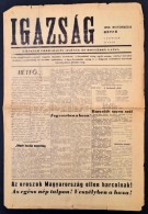 1956 Az Igazság I. évfolyamának 10. Száma, Benne A Forradalom Híreivel - Non Classés