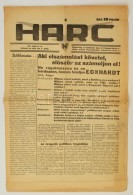 1937 A Harc, A Nemzeti Front Politikai Lapja, 47,5x31,5 Cm - Non Classés