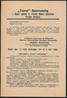 Cca 1930 Turul Szövetség, A Magyar Egyetemi és FÅ‘iskolai Bajtársi Egyesületek... - Non Classés