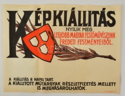 Cca 1920-1930 Nemzeti Szalon Képkiállítás Poszter, Bp., Merkur MÅ±intézet,... - Non Classés