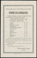 1909 Soroksári Bérkocsisok Viteldíj-szabályzata 15x24 Cm - Non Classés