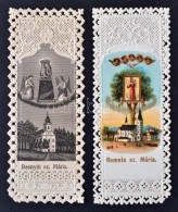 Cca 1900 Régi, Csipke Szentképek, Egészen Apró Hibával, 2db, 10x4cm - Non Classés