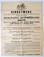 1875 GödöllÅ‘, Lótenyésztési Jutalomdíjosztás Hirdetmény... - Non Classés