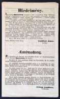 1852 Tét, Hirdetmény Szerecsen Község Föld- és Telektulajdonosairól - Sin Clasificación