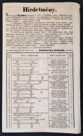 1852 Hirdetmény Nyalka Község Föld- és Telektulajdonosairól - Non Classés