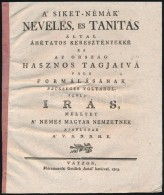 1803 A Siket-némák Nevelés és Tanítás által áhétatos... - Non Classés