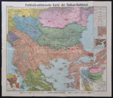 Cca 1912 Paul Langhans: A Balkán-félsziget Politikai-katonai Térképe, Német... - Autres & Non Classés