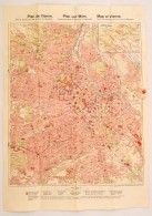 1937 Bécs Térkép Hotelekkel / Map Of Vienna 40x60 Cm - Autres & Non Classés