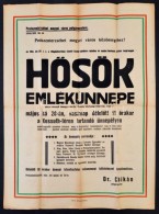 1933 Pesterzsébet I. Világháborús Emlékünnep Plakátja 50x70 Cm - Andere & Zonder Classificatie