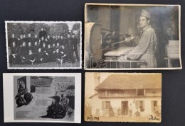 Cca 1910-1940 4 Db Katonai Fotó, 11x17cm és 8x13 Cm. - Andere & Zonder Classificatie