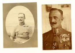 1916 Osztrák-magyar Katonatiszt 2 Db Fotója, A 314. Honvéd Gyalogezred Parancsnoka,... - Andere & Zonder Classificatie