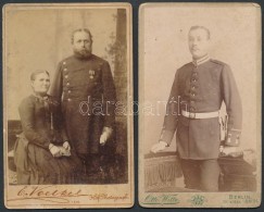 Cca 1890 2 Db Katonai Fotó, Keményhátú Fotók, Otto Witte (Berlin), E. Volkel,... - Andere & Zonder Classificatie