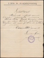 1892 A Dárdai Izr. AnyakönyvvezetÅ‘ség Igazolása, Pecséttel - Autres & Non Classés
