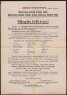 1942 Magyarországi Izraeliták Orsz. Irodájának Felhívása Zsidó... - Andere & Zonder Classificatie