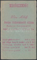 Cca 1910 Weisz Mihály Országos FöldhitelközvetítÅ‘ Vállalatának ... - Andere & Zonder Classificatie