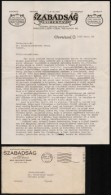 1920 Venetianer Lajos FÅ‘rabbinak Címzett Levél ClevelandbÅ‘l, A Szabadság C. Amerikai Magyar... - Andere & Zonder Classificatie