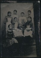 Cca 1880-1900 Lányok Csoportképe, Ferrotípia, 9x6 Cm - Autres & Non Classés