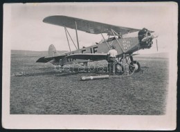 Cca  1930 Ha-EJF Budapest K. Típusú RepülÅ‘ A Börgöndi Reptéren,... - Autres & Non Classés