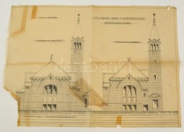 1926 A Csillaghegyi Református Templom Terve. Szántay Endre Jelzett Tusrajza. Szakadásokkal.... - Sin Clasificación