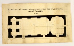 Cca 1920 Váci-utcai Angolkisasszonyok Templomának Alaprajza, Kissé Foltos, 28x48 Cm. - Non Classés