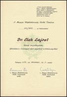 1972 Az Elnöki Tanács Bírói Kinevezési Okirata, Losonczi Pál Elnök... - Non Classés