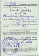 1947 Közmunka Igazolvány, Szalánta, 10x7cm - Non Classés