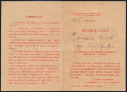 1944 Igazolvány Különleges Légvédelmi Szolgálatra Kötelezett... - Non Classés