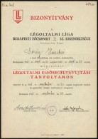 1943 Légoltalmi Liga Bizonyítvány - Non Classés