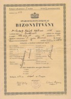1940 Bp., V. SütÅ‘ Iparostanonc Bizonyítványa - Non Classés