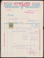 1912 Bp., Leitner Lipót Díszes Fejléces Számlája Illetékbélyeggel - Non Classés