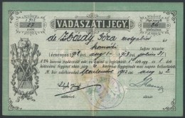 1912 Vadászati Jegy / Vadászjegy. / Hunting Licence - Non Classés