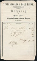 1848 Pozsony, Számla A Zöldfa Fogadóból / Pressburg Restaurant Invoice - Non Classés