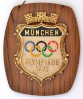 1972 Müncheni Olimpia NagyméretÅ± Jelvénye Fa Alapon. 17x14 Cm - Autres & Non Classés