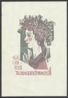 Prof. Jaroslav Vodrázka (?-?) : Ex Libris, Linómetszet, Papír, 10x7cm - Otros & Sin Clasificación