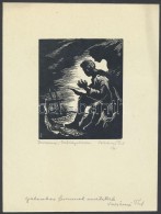 Varsányi Pál (1902-1990): Ex Libris Galmbos. Fametszet, Papír, Jelzett, 7×6 Cm - Autres & Non Classés