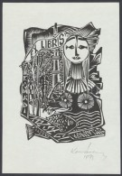 Kovács Csilla(?-?) : Ex Libris, Linó, Papír, Jelzett, 10x7cm - Autres & Non Classés