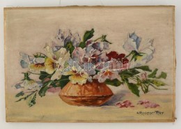 Silberberger Mór (?-?): Virágcsendélet. Olaj, Vászon, 38×57 Cm - Autres & Non Classés