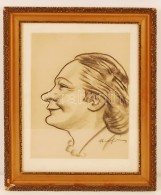 Faragó Ákos (1903 - 1980): NÅ‘i Portré (karikatúra) . Szén, Papír,... - Autres & Non Classés