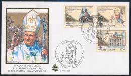 1996 II. János Pál Pápa 50. Papi Jubileuma Sor FDC-n Mi 1181-1183 - Otros & Sin Clasificación