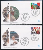 1995 II. János Pál Pápa Világ Körüli útja Sor 2 Db FDC-n Mi 1161-1162 - Otros & Sin Clasificación