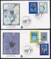 1995 50 éves Az ENSZ; Modern Festmények Sor 2 Db FDC-n Mi 1153-1157 - Andere & Zonder Classificatie