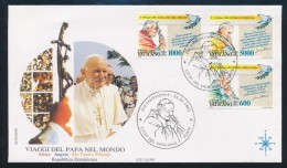 1993 II. János Pál Pápa Utazásai Sor FDC-n Mi 1101-1103 - Otros & Sin Clasificación