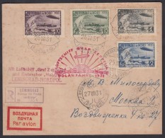 1931 Zeppelin északi-sarki útja Ajánlott Levél Teljes Fogazott Sorral, Malygin... - Autres & Non Classés