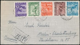 1937 Balcaniada Sor Ajánlott Levélen Berlinbe / Sports Set On Airmail Cover To Berlin - Otros & Sin Clasificación