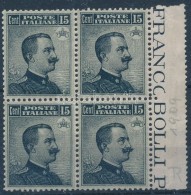 ** 1909 Forgalmi ívszéli Négyestömb / Mi 94 Margin Block Of 4 (Mi EUR 1.600,-) - Andere & Zonder Classificatie