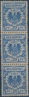 ** 1889 Mi 48b FüggÅ‘leges Hármascsík / Vertical Stripe Of 3 Certificate: Claus Petry (kis... - Andere & Zonder Classificatie