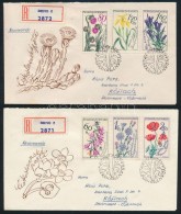 1964 Virág Sor Mi 1471-1476 2 FDC Ajánlott Levélként Futott - Autres & Non Classés