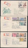 1959 15 Klf FDC Mind Ajánlott Levélként Futott, Több Díjkiegészítve - Autres & Non Classés