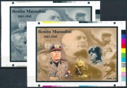 ** 2015 Benito Mussolini Cromalin Emlékívpár Garancia Bélyegzéssel (120.000) - Autres & Non Classés