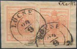 1850 2 X 3kr MP III. Szép Szélekkel / With Nice Margins 'LÖCSE' (enyhe Hajtásnyom /... - Autres & Non Classés